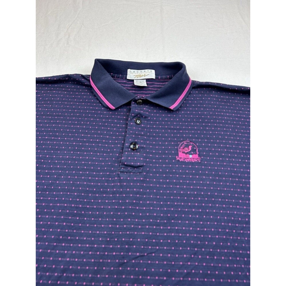 Vintage Lacoste International Tour Golf Polo Mens L Sand Piper Bay 80’s Purple